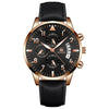 Men's Alloy Case Imitation Leather Strap Business Casual Quartz Watch With Round Dial