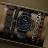 Men's Alloy Case Imitation Leather Strap Quartz Watch With Round Dial And Printed Logo Gear Dial Design Pin Buckle Plain Crown Ordinary Glass Mirror