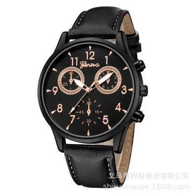 Men's Alloy Case Imitation Leather Strap Round Dial Leisure Watch
