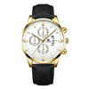 Men's Alloy Case Imitation Leather Strap Round Dial Quartz Watch For Casual Use