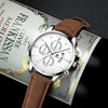 Men's Alloy Case Imitation Leather Strap Round Dial Quartz Watch For Casual Use