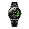 Men's Alloy Case Mineral Reinforced Glass Mirror Waterproof Fashion Round Dial Nonmechanical Watch With Steel Strap And Stainless Steel Buckle