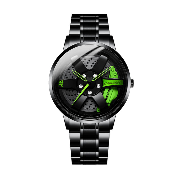 Men's Alloy Case Mineral Reinforced Glass Mirror Waterproof Fashion Round Dial Nonmechanical Watch With Steel Strap And Stainless Steel Buckle