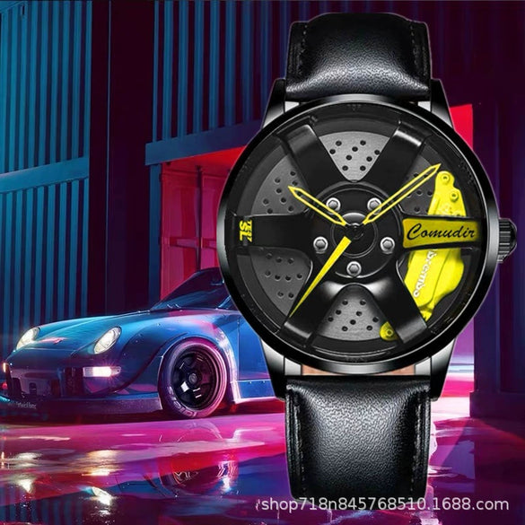 Men's Alloy Case Mineral Reinforced Glass Mirror Waterproof Fashion Round Dial Nonmechanical Watch With Steel Strap And Stainless Steel Buckle