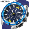 Men's Alloy Case Mineral Strengthened Glass Mirror Silicone Strap Round Dial Multifunctional Calendar Waterproof Sports Watch