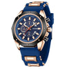 Men's Alloy Case Silicone Band Round Dial Leisure Multifunction Quartz Sports Watch