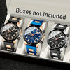 Men's Alloy Case Silicone Band Round Dial Leisure Multifunction Quartz Sports Watch
