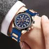 Men's Alloy Case Silicone Band Round Dial Leisure Multifunction Quartz Sports Watch