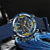 Men's Alloy Case Silicone Strap Round Dial Luminous Waterproof Chronograph Quartz Sports Watch With Printed Logo