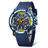 Men's Alloy Case Silicone Strap Round Dial Luminous Waterproof Chronograph Quartz Sports Watch With Printed Logo