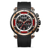 Men's Alloy Case Silicone Strap Round Dial Luminous Waterproof Chronograph Quartz Sports Watch With Printed Logo