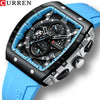 Men's Alloy Case Silicone Strap Square Dial Quartz Watch