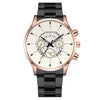 Men's Alloy Case Stainless Steel Band Round Dial Fashion Quartz Watch