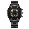 Men's Alloy Case Stainless Steel Band Round Dial Fashion Quartz Watch