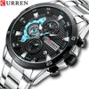 Men's Alloy Case Stainless Steel Band Round Dial Quartz Business Watch