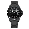 Men's Alloy Case Stainless Steel Belt Quartz Sports Watch With Magnifier Calendar Luminous Feature And Mineral Strengthened Glass Mirror
