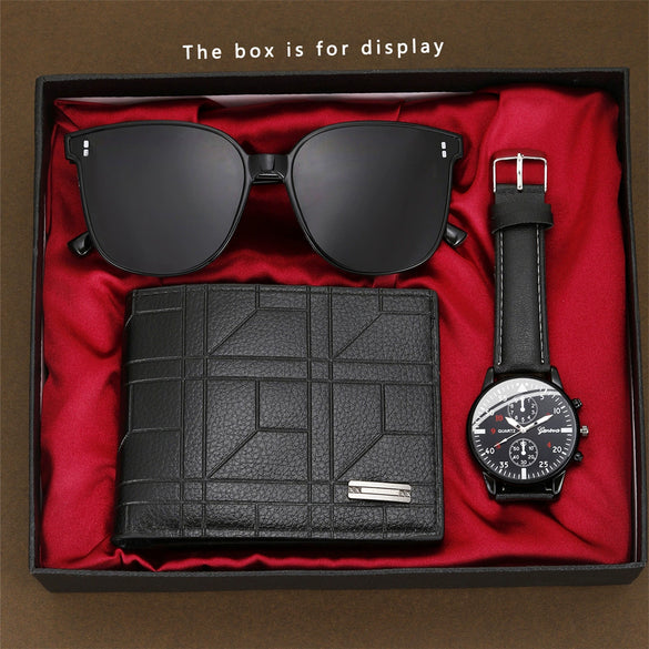 Men's Alloy Case Stainless Steel Buckle Imitation Leather Strap Round Dial Belt Watch