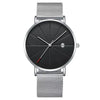 Men's Alloy Case Stainless Steel Strap Pin Buckle Round Dial Leisure Quartz Watch