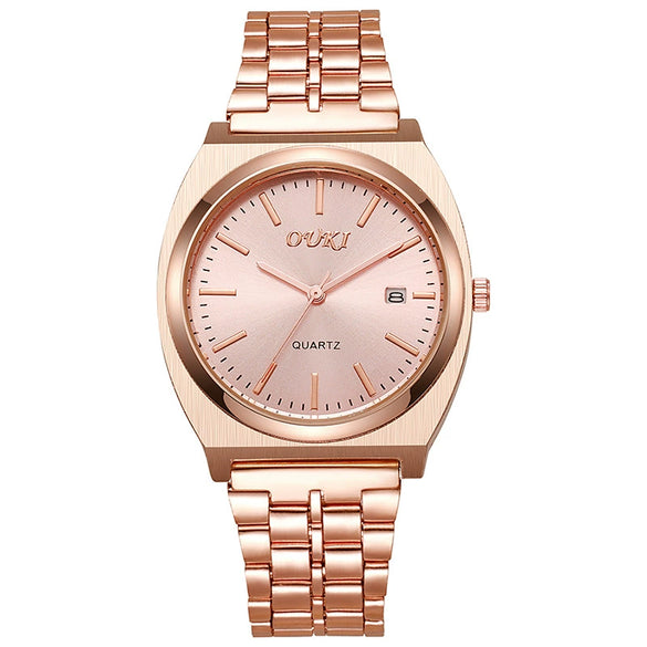 Men's Alloy Case Stainless Steel Strap Round Dial Fashion Quartz Watch