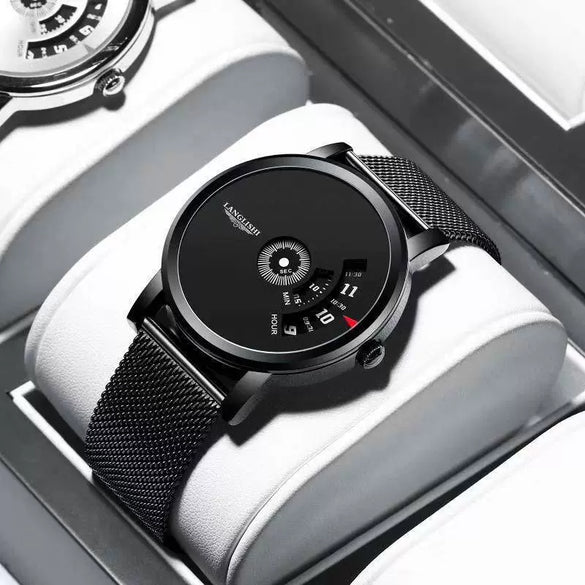 Men's Alloy Case Stainless Steel Strap Round Dial Leisure Quartz Wristwatch