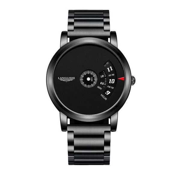 Men's Alloy Case Stainless Steel Strap Round Dial Leisure Quartz Wristwatch