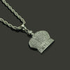 Men's Alloy Chain Necklace With Diamond Crown Pendant Hip Hop Style