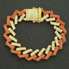 Men's Alloy Cuban Chain Bracelet With Diamond And Geometric Design Hiphop Style Magnet Buckle