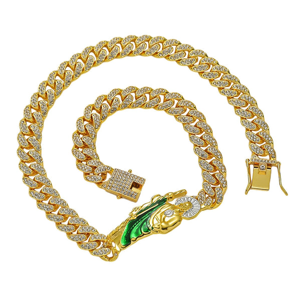 Men's Alloy Cuban Chain Hip Hop Geometric Diamond Necklace