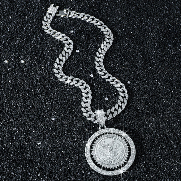Men's Alloy Cuban Chain Hiphop Style Angel Pendant Necklace With Cartoon Characters And Electroplating