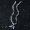 Men's Alloy Cuban Chain Hiphop Style Geometric American Flag Eagle Beak Pendant Necklace With Electroplating