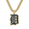 Men's Alloy Cuban Chain Hiphop Style Oil Dripping Baseball Team Logo Pendant Necklace With Electroplating