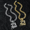 Men's Alloy Cuban Chain Hiphop Style Pendant Necklace With Letters Numbers Text Pattern And Electroplating