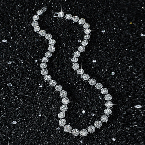 Men's Alloy Cuban Chain Necklace Set With Diamonds Geometric Style Hip Hop