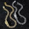Men's Alloy Cuban Chain Necklace With Diamond And Death Figure Hiphop Style Geometric Design