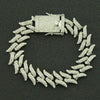 Men's Alloy Cuban Chain Necklace With Diamond And Geometric Design