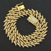 Men's Alloy Cuban Chain Necklace With Diamond And Geometric Design