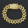 Men's Alloy Cuban Chain Necklace With Diamond And Geometric Design
