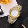 Men's Alloy Fashion Hip Hop Cool Carved Square Dial Quartz Watch
