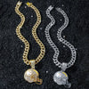 Men's Alloy Geometric Baseball Helmet Cuban Chain Necklace With Electroplating