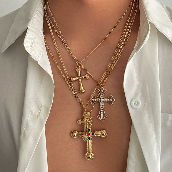 Men's Alloy Geometric Cross Handmade Necklace