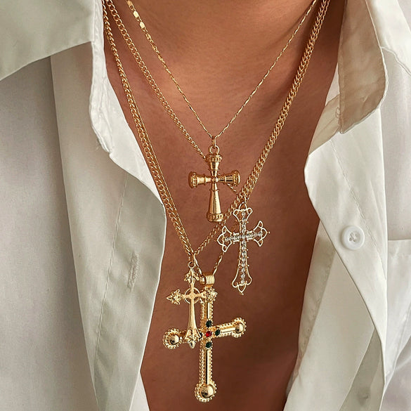 Men's Alloy Geometric Cross Handmade Necklace