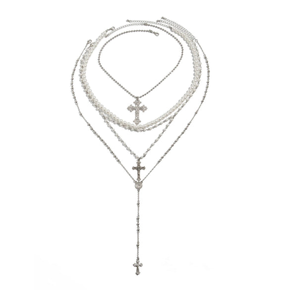 Men's Alloy Geometric Cross Handmade Pendant Necklace Jewelry