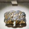 Men's Alloy Geometric Diamond Hip Hop Winding Chain Ring Accessories