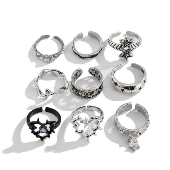 Men's Alloy Geometric Fivepointed Star Hip Hop Ring With Electroplating