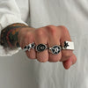 Men's Alloy Geometric Fivepointed Star Hiphop Ring Set Electroplated