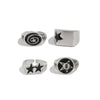 Men's Alloy Geometric Fivepointed Star Hiphop Ring Set Electroplated