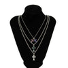 Men's Alloy Geometric Handmade Cross Hiphop Niche Stacked Clavicle Chain Jewelry