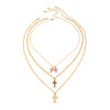 Men's Alloy Geometric Handmade Cross Hiphop Niche Stacked Clavicle Chain Jewelry