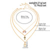 Men's Alloy Geometric Handmade Cross Hiphop Niche Stacked Clavicle Chain Jewelry