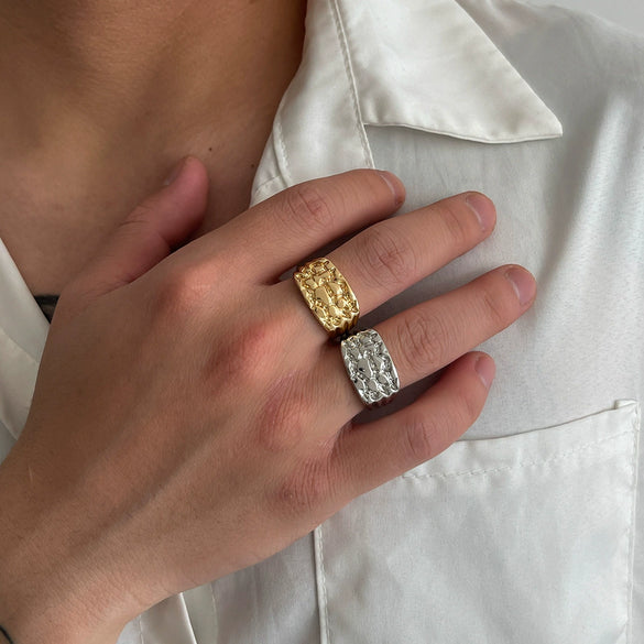 Men's Alloy Geometric Minimalist Hiphop Fashion Ring With Electroplating Design